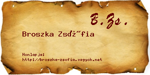 Broszka Zsófia névjegykártya